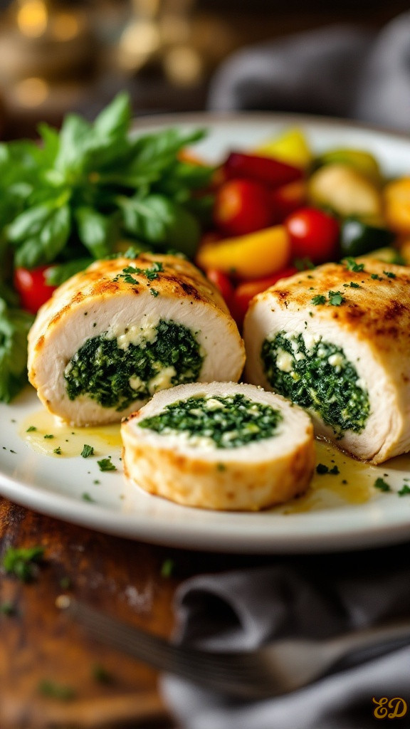 Savory Stuffed Chicken Breast with Spinach and Feta